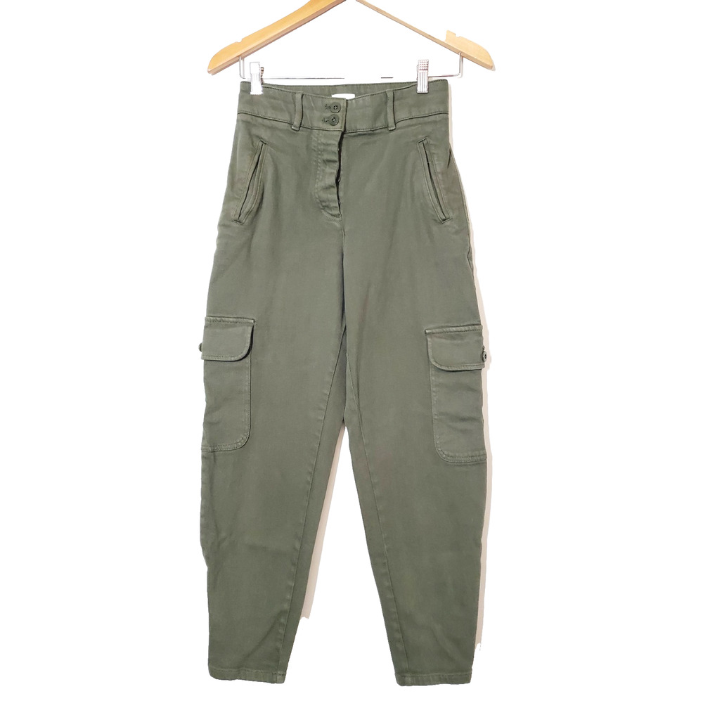 Wilfred Free X Aritzia Pants Women's 2 Modern Cargo Olive Green Utility Tapered